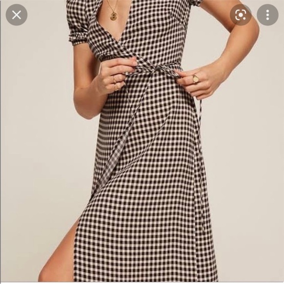 Reformation checker midi dress NWT - Picture 4 of 6